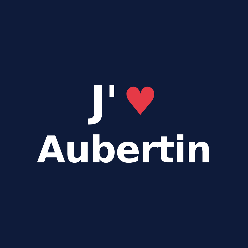 T-shirt personnalisé Aubertin — design J'aime Aubertin