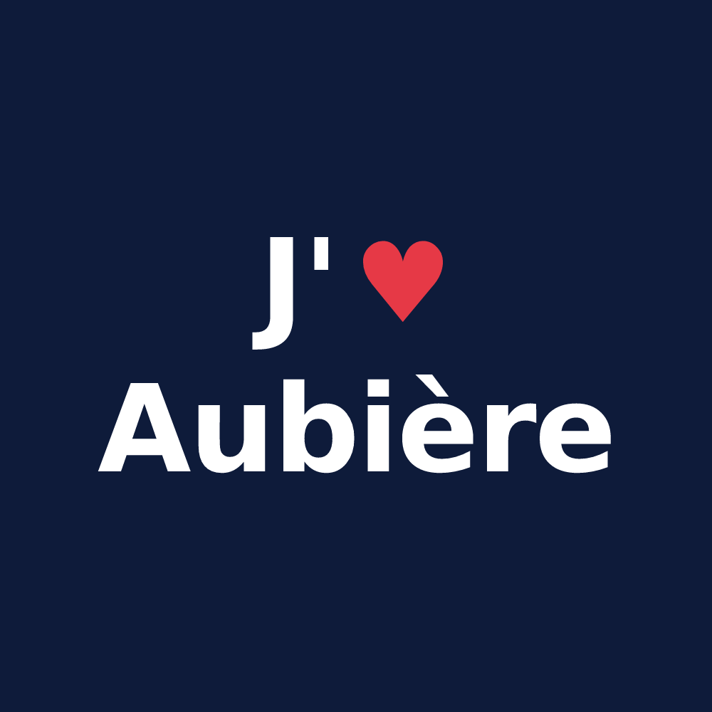T-shirt personnalisé Aubière — design J'aime Aubière