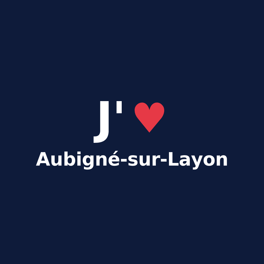 T-shirt personnalisé Aubigné-sur-Layon — design J'aime Aubigné-sur-Layon