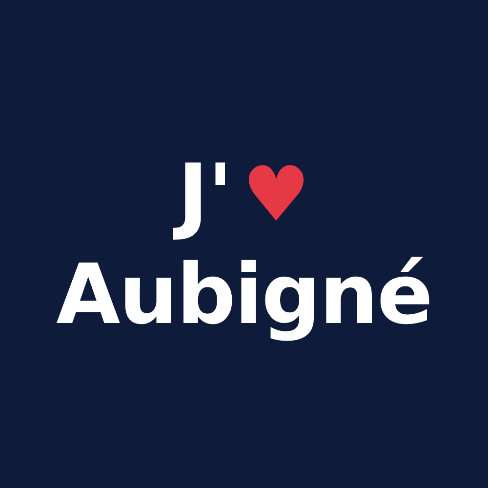 T-shirt personnalisé Aubigné — design J'aime Aubigné