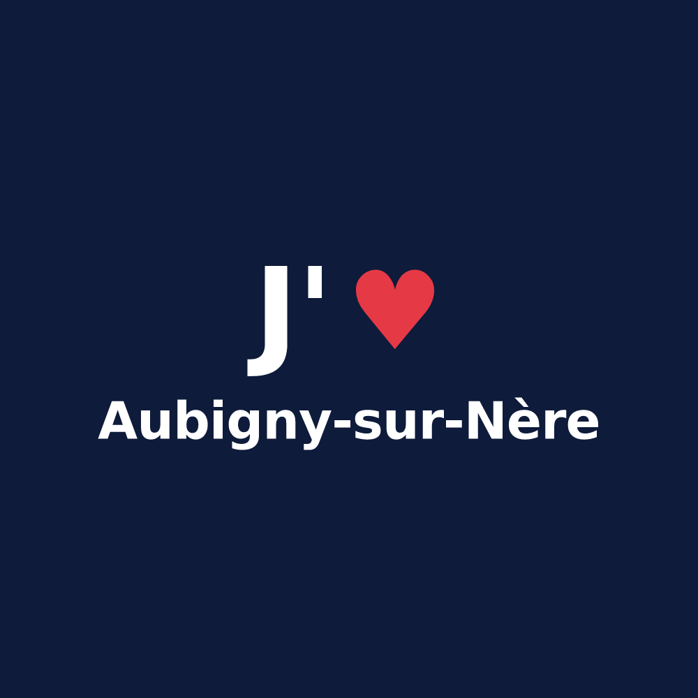 T-shirt personnalisé Aubigny-sur-Nère — design J'aime Aubigny-sur-Nère
