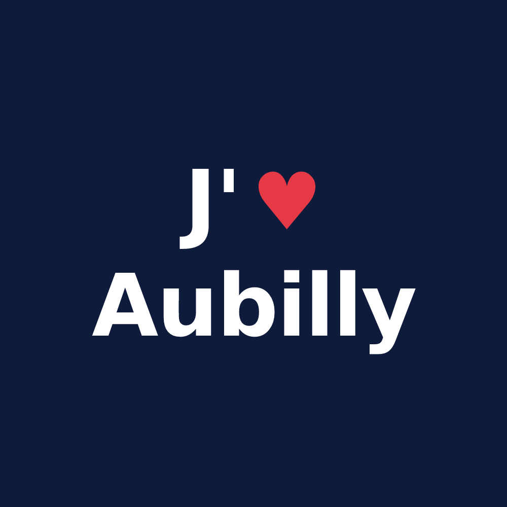 T-shirt personnalisé Aubilly — design J'aime Aubilly