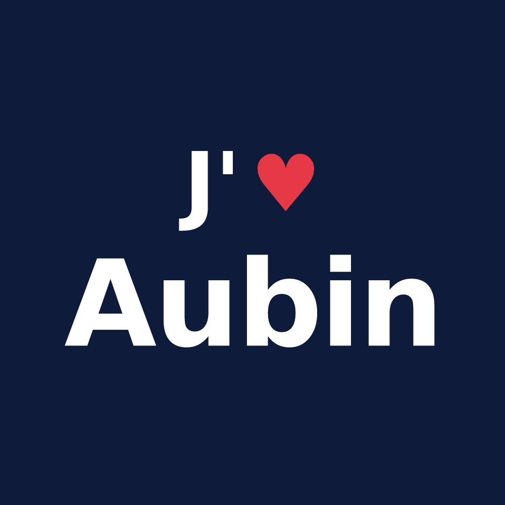 T-shirt personnalisé Aubin — design J'aime Aubin