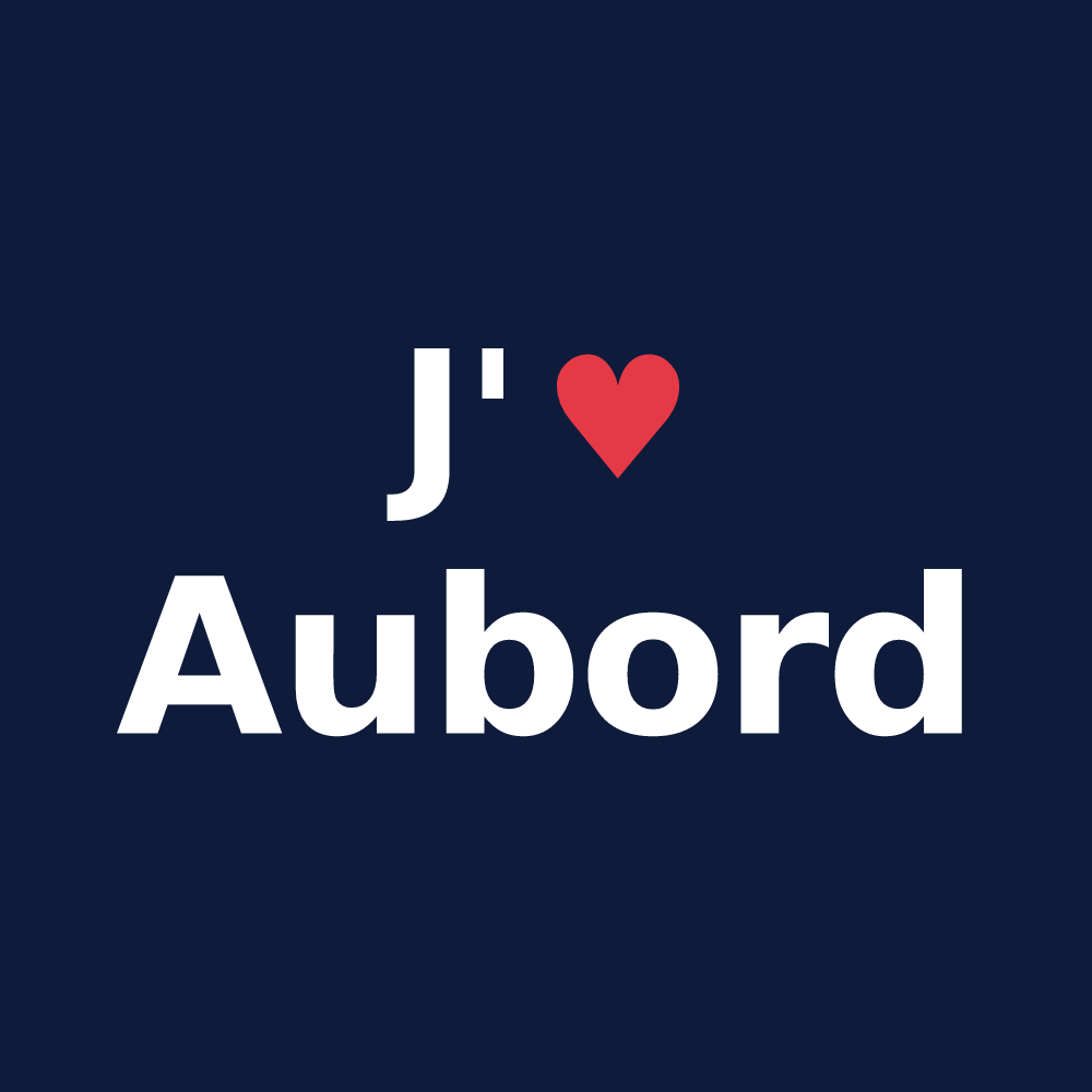 T-shirt personnalisé Aubord — design J'aime Aubord