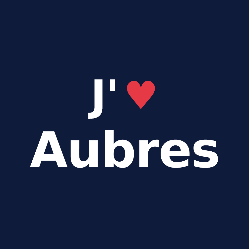 T-shirt personnalisé Aubres — design J'aime Aubres