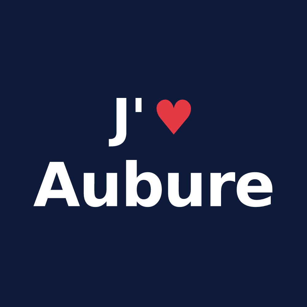 T-shirt personnalisé Aubure — design J'aime Aubure