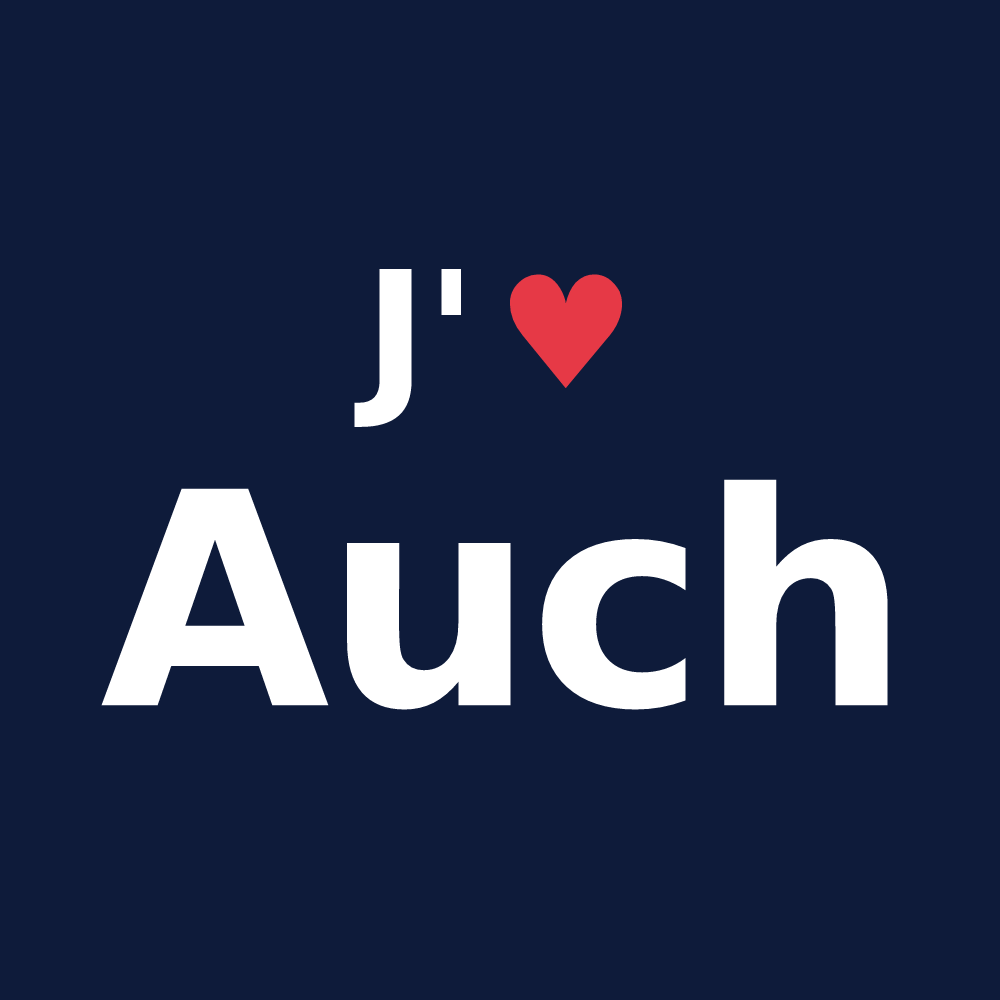T-shirt personnalisé Auch — design « J'aime Auch » imprimé sur le t-shirt