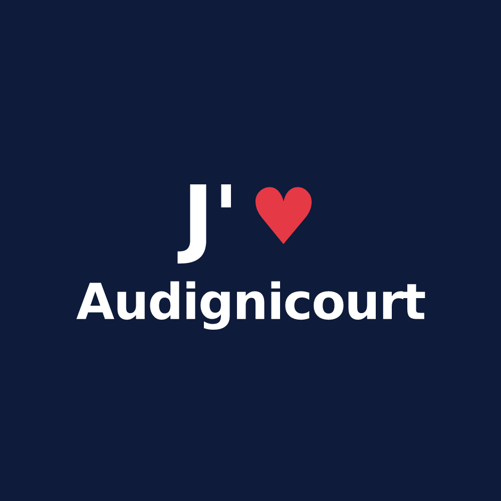 T-shirt personnalisé Audignicourt — design J'aime Audignicourt