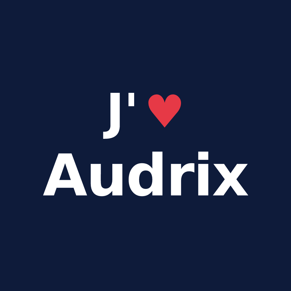 T-shirt personnalisé Audrix — design J'aime Audrix