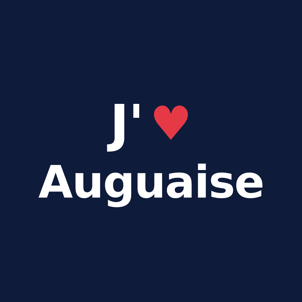 T-shirt personnalisé Auguaise — design « J'aime Auguaise » imprimé sur le t-shirt