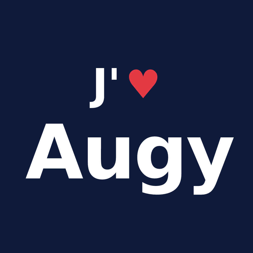 T-shirt personnalisé Augy — design J'aime Augy