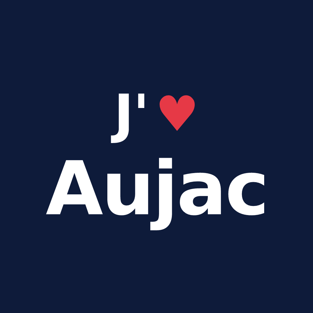 T-shirt personnalisé Aujac — design J'aime Aujac