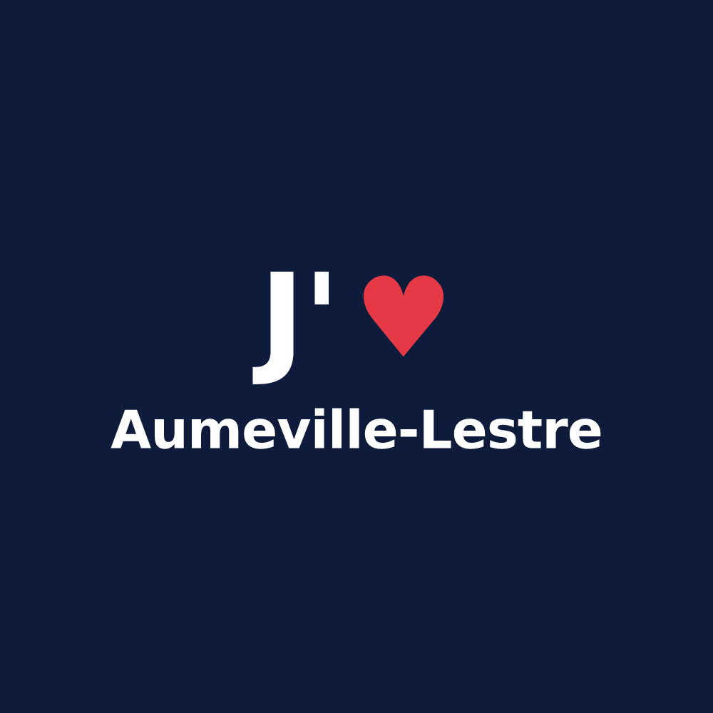 T-shirt personnalisé Aumeville-Lestre — design J'aime Aumeville-Lestre