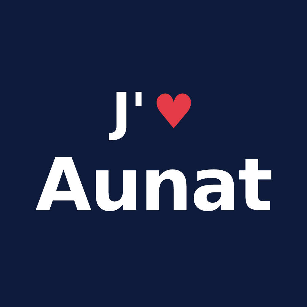 T-shirt personnalisé Aunat — design J'aime Aunat