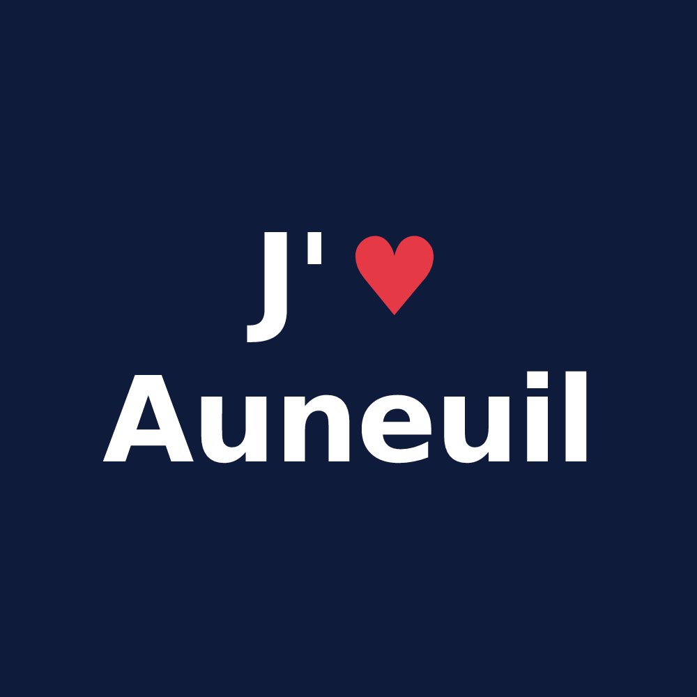 T-shirt personnalisé Auneuil — design J'aime Auneuil
