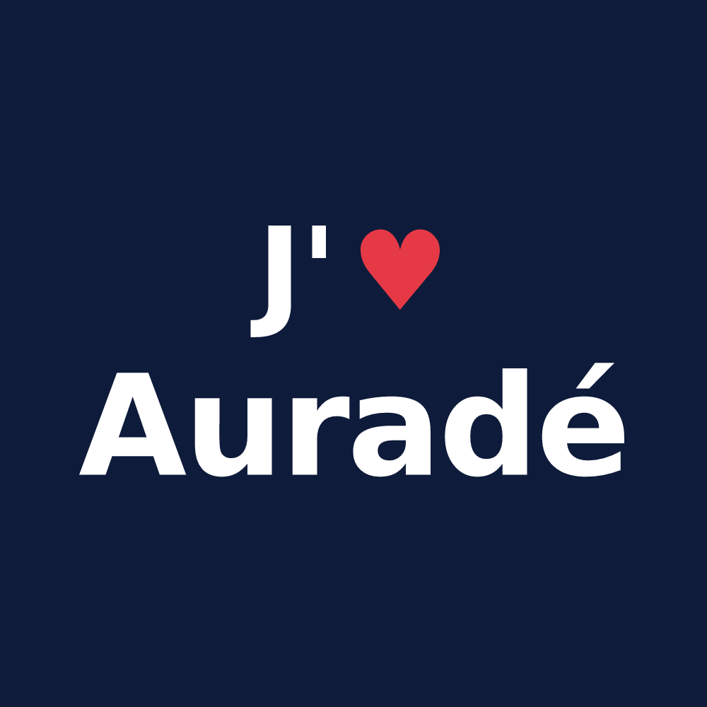 T-shirt personnalisé Auradé — design J'aime Auradé