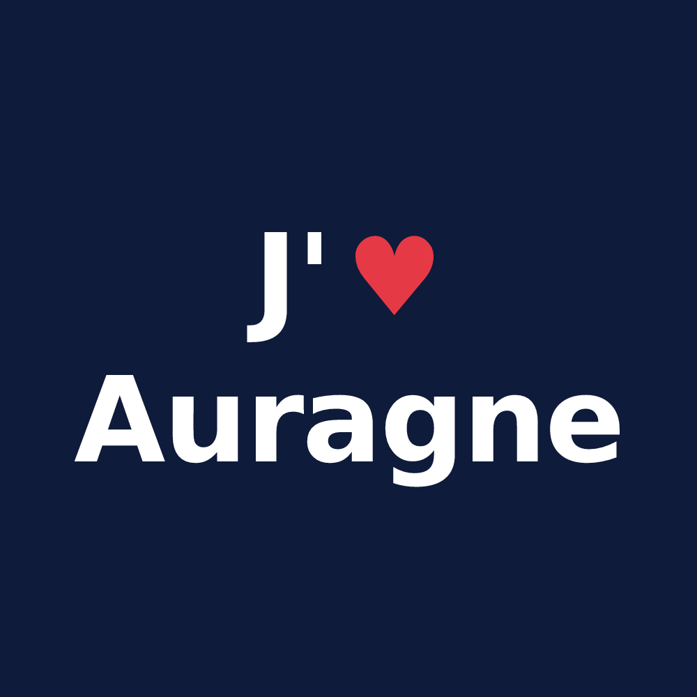 T-shirt personnalisé Auragne — design J'aime Auragne