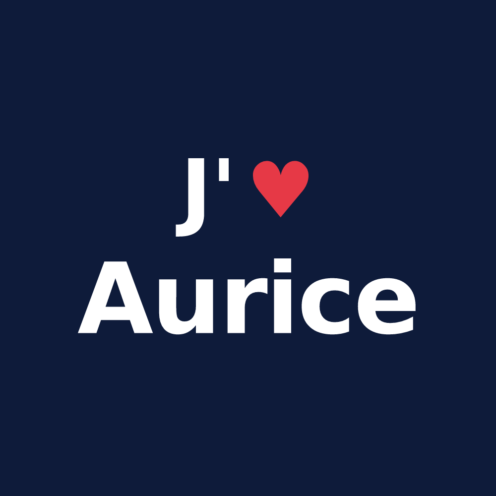 T-shirt personnalisé Aurice — design J'aime Aurice