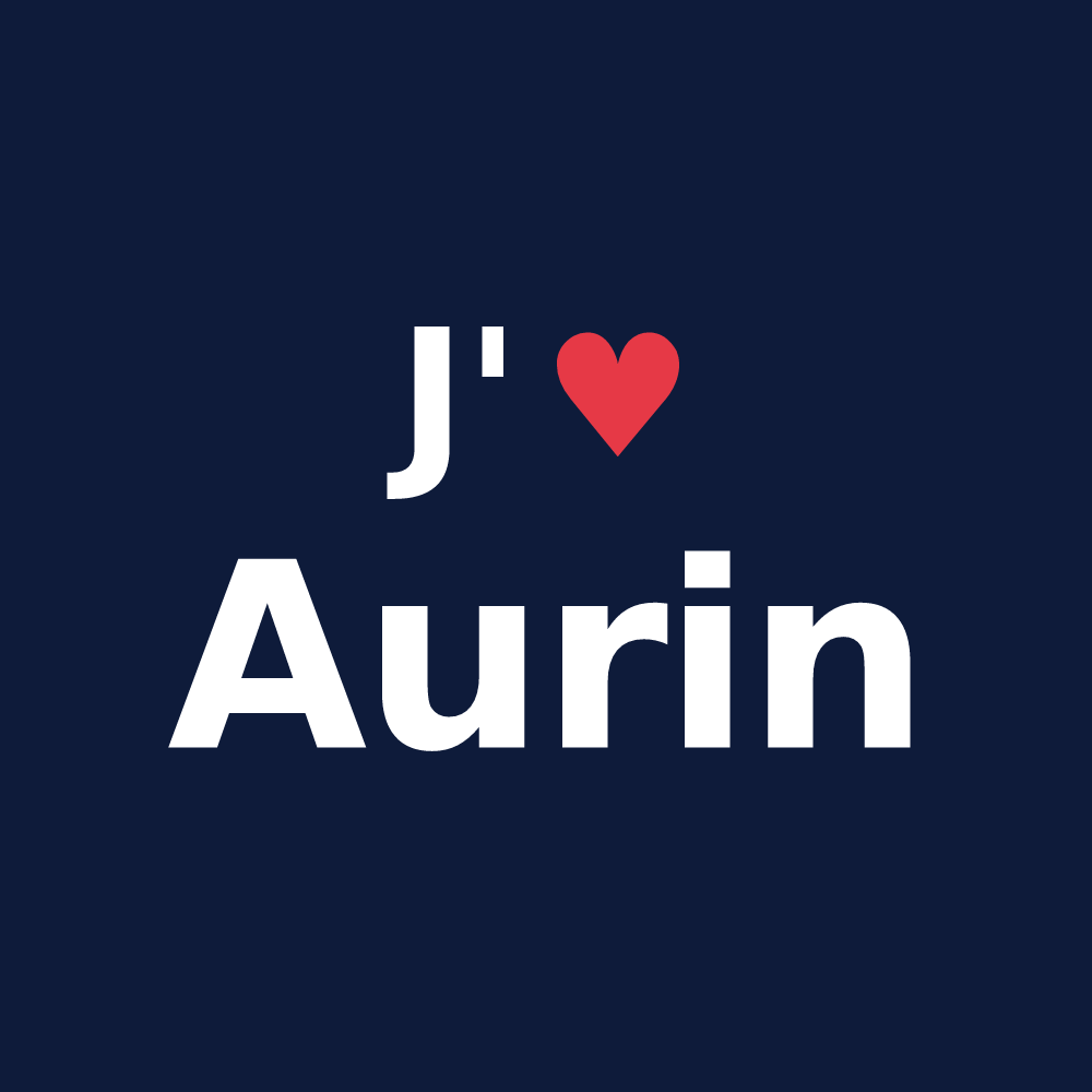 T-shirt personnalisé Aurin — design J'aime Aurin
