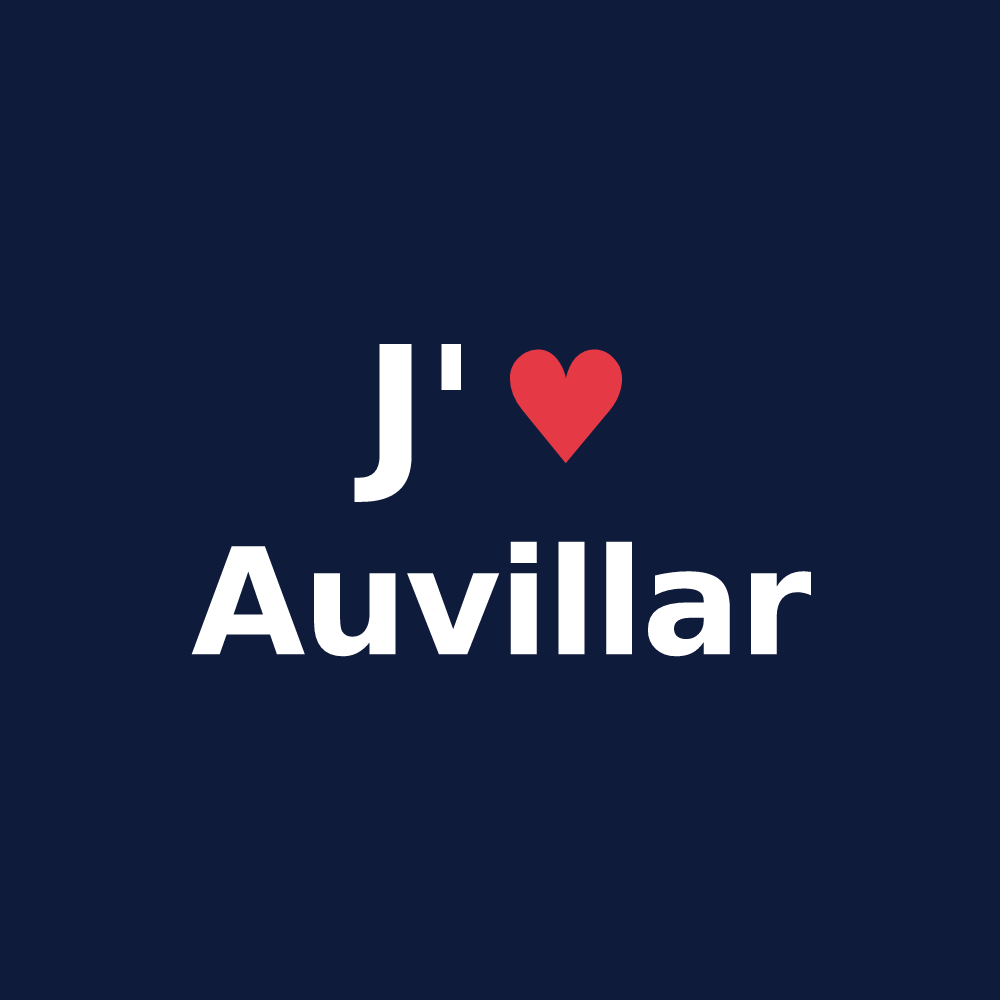 T-shirt personnalisé Auvillar — design J'aime Auvillar