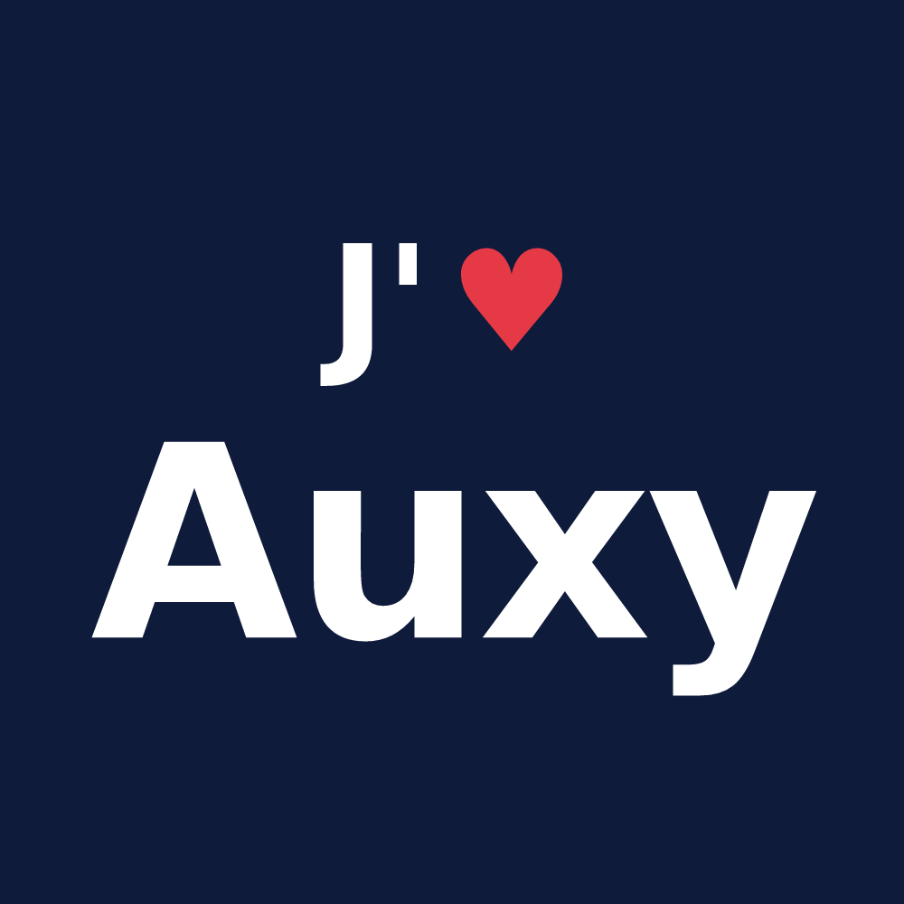 T-shirt personnalisé Auxy — design J'aime Auxy