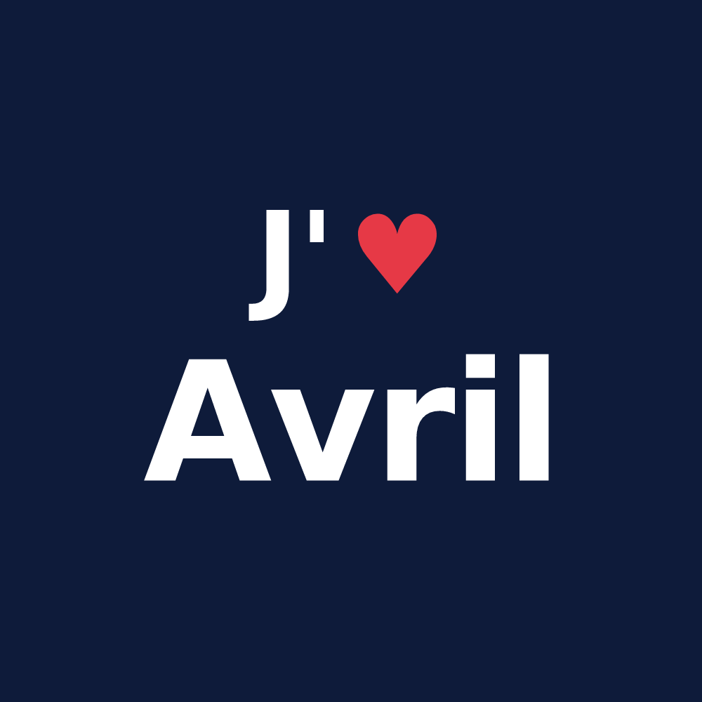 T-shirt personnalisé Avril — design J'aime Avril