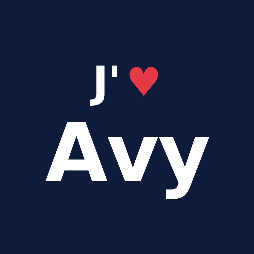 T-shirt personnalisé Avy — design J'aime Avy