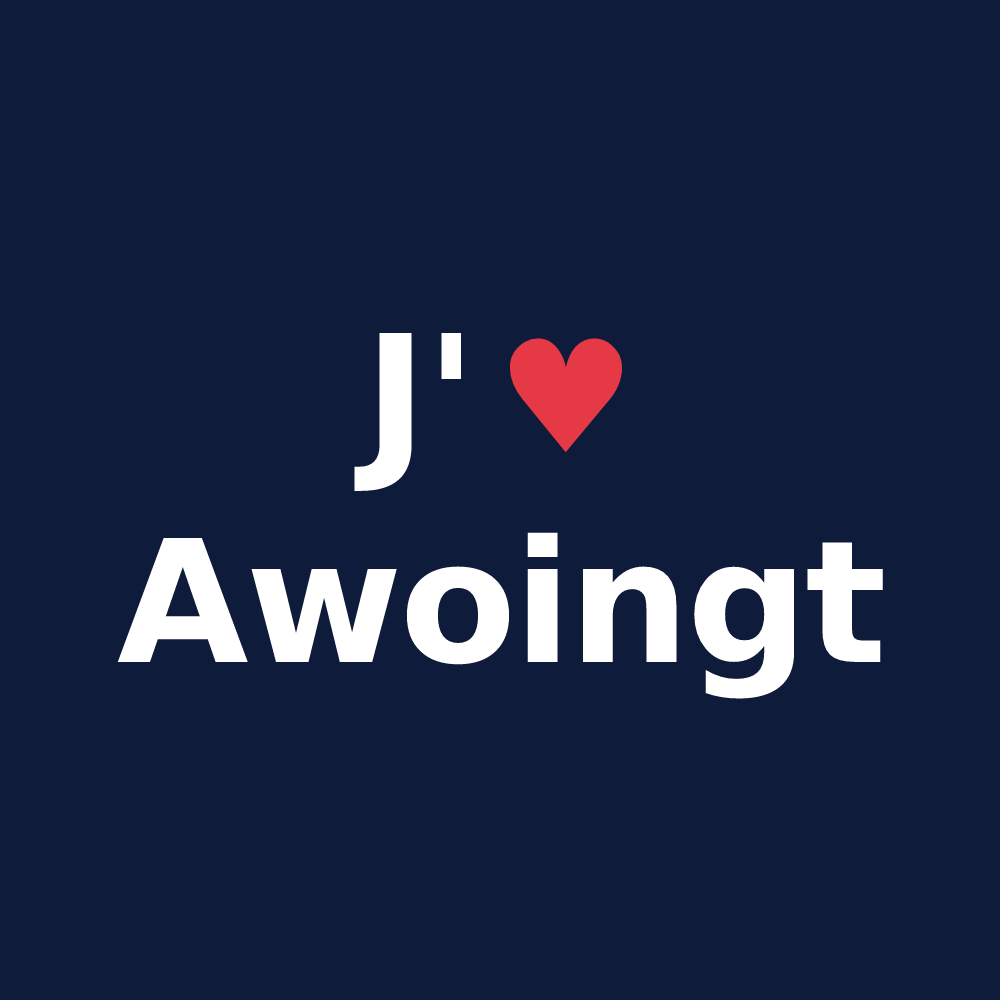 T-shirt personnalisé Awoingt — design J'aime Awoingt