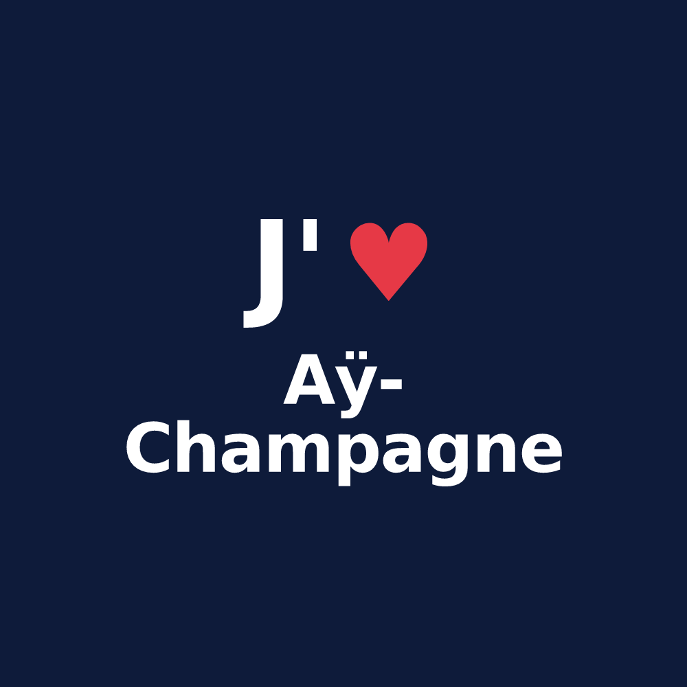 T-shirt personnalisé Aÿ-Champagne — design J'aime Aÿ-Champagne