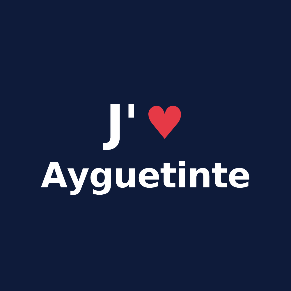 T-shirt personnalisé Ayguetinte — design J'aime Ayguetinte
