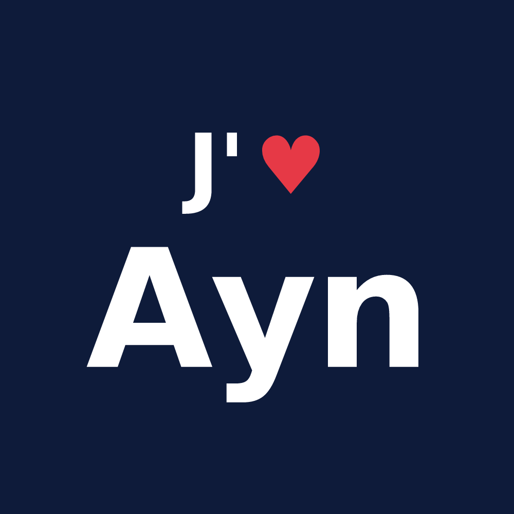T-shirt personnalisé Ayn — design J'aime Ayn