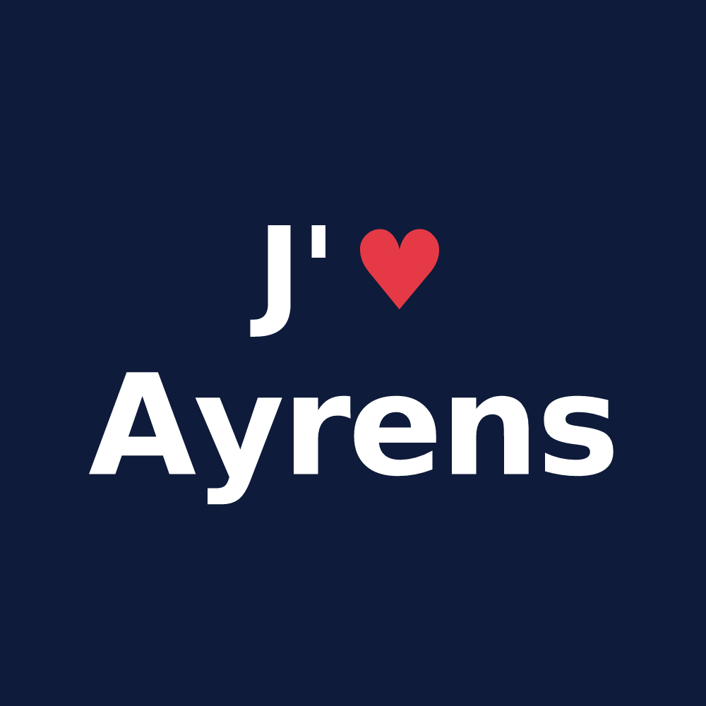T-shirt personnalisé Ayrens — design J'aime Ayrens