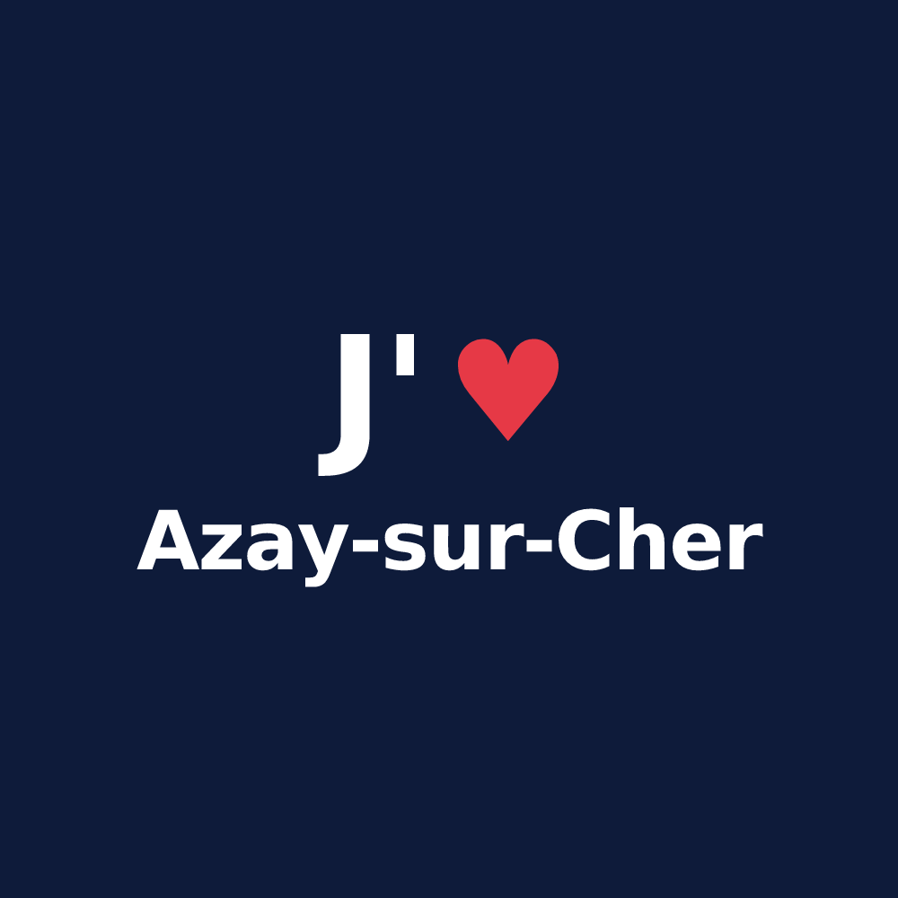 T-shirt personnalisé Azay-sur-Cher — design J'aime Azay-sur-Cher
