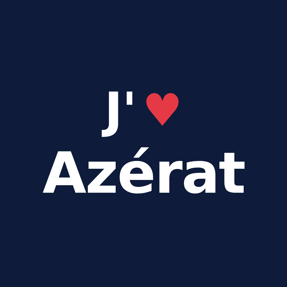 T-shirt personnalisé Azérat — design J'aime Azérat
