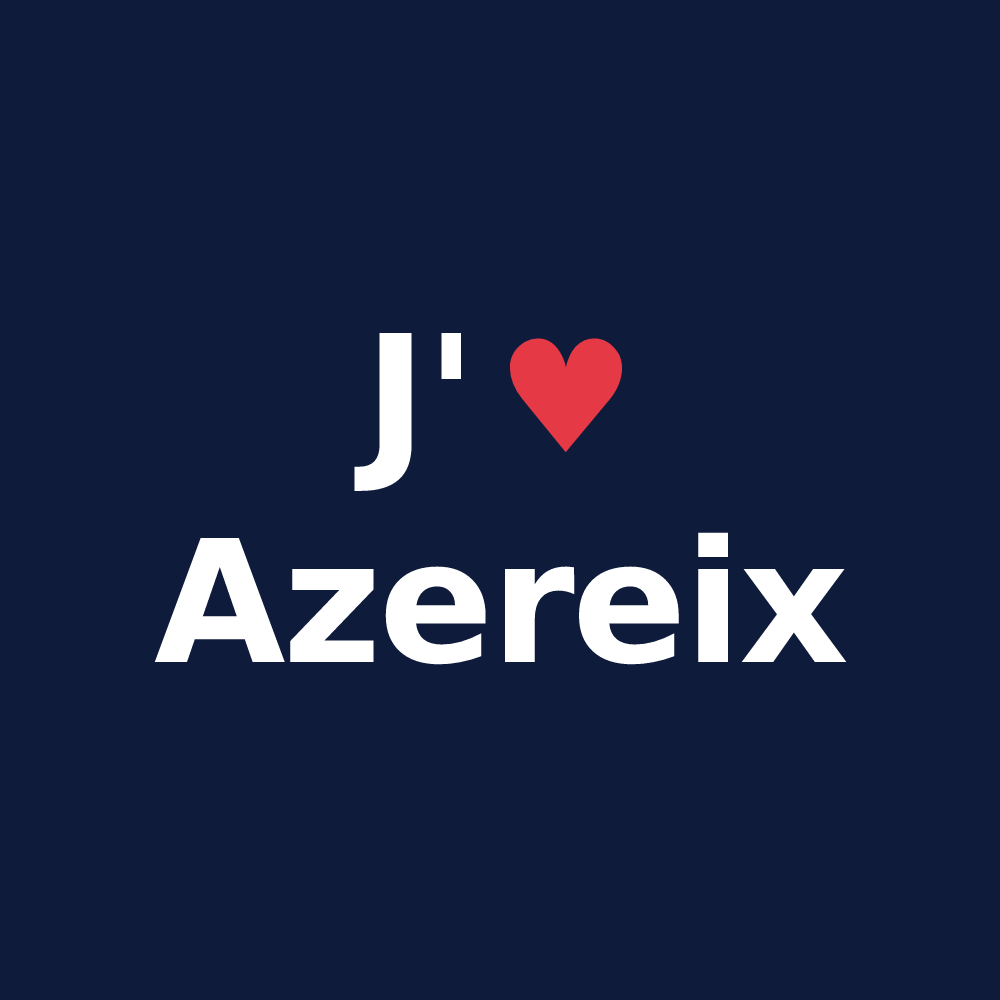 T-shirt personnalisé Azereix — design J'aime Azereix