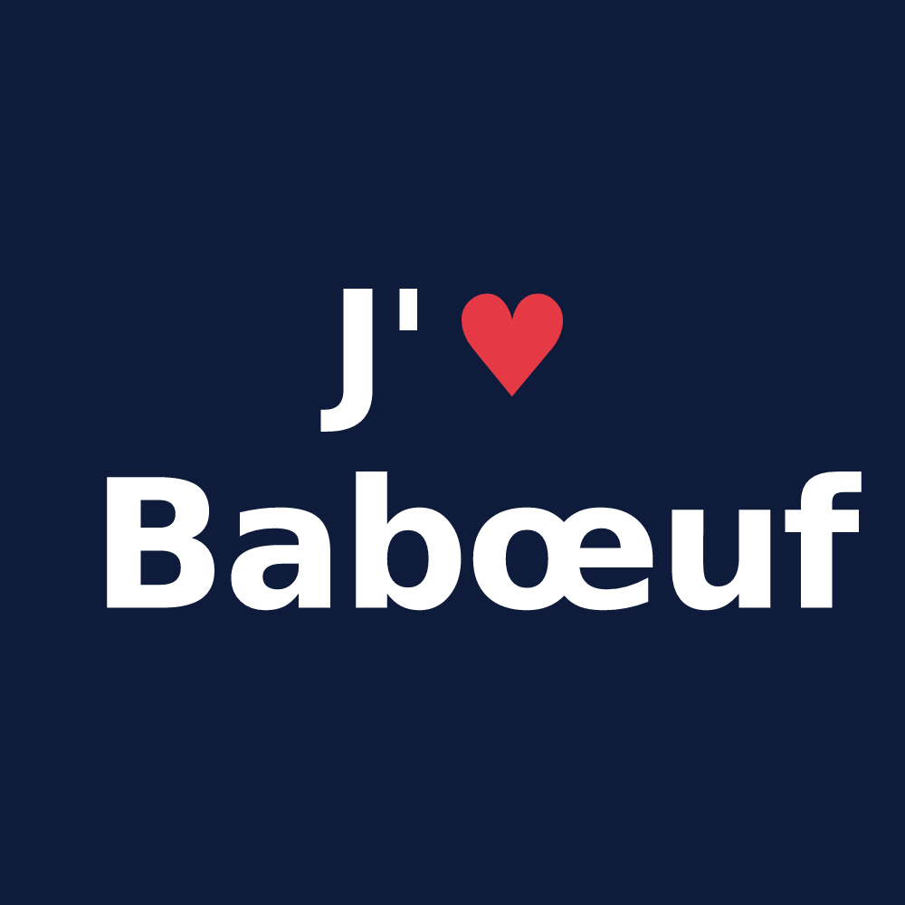 T-shirt personnalisé Babœuf — design J'aime Babœuf