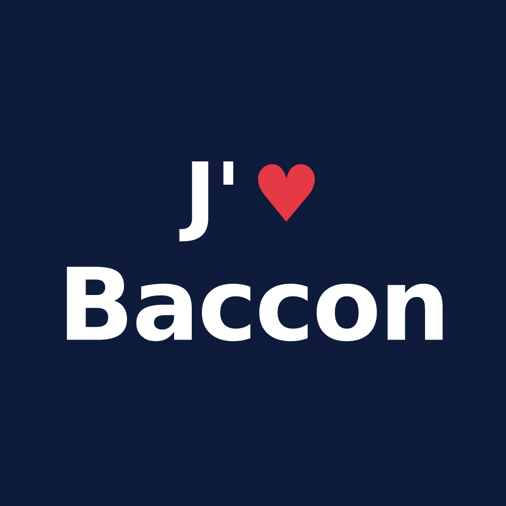 T-shirt personnalisé Baccon — design J'aime Baccon