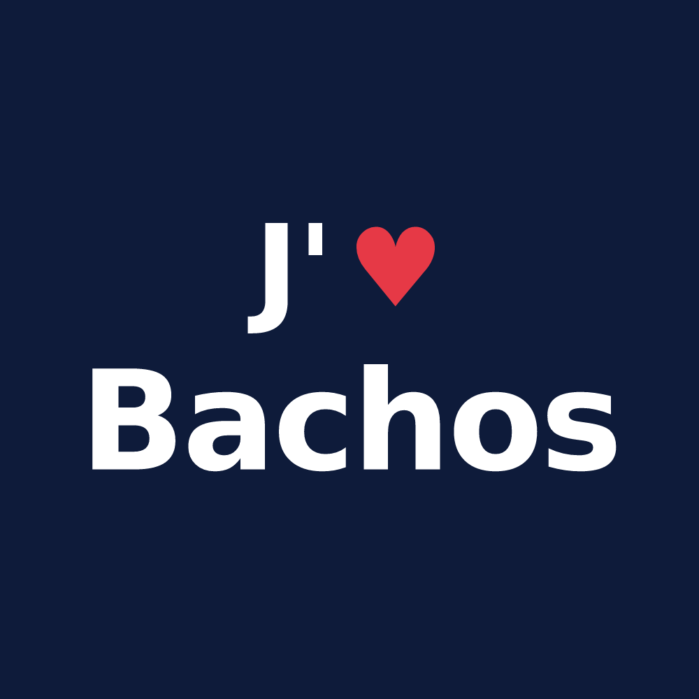T-shirt personnalisé Bachos — design J'aime Bachos