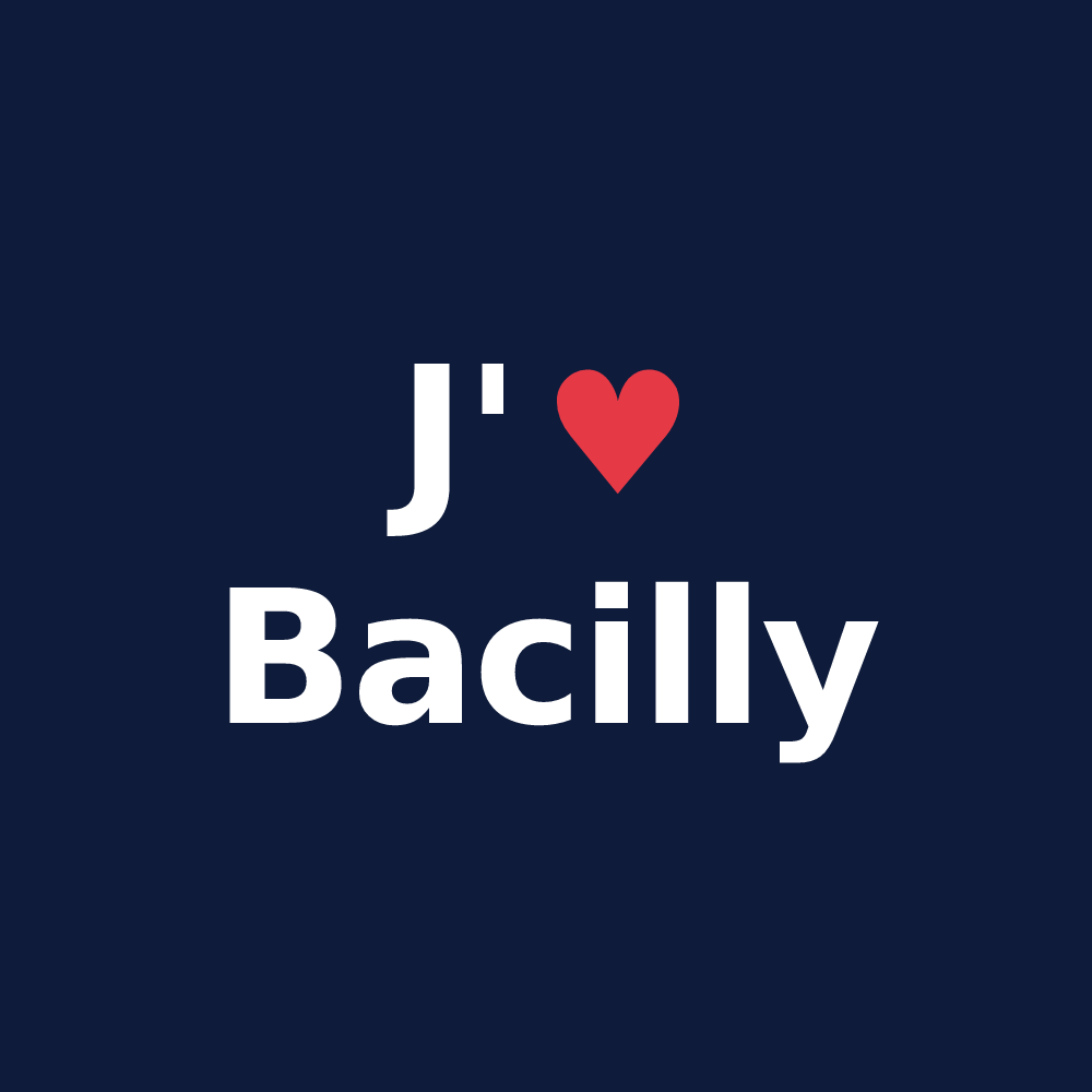 T-shirt personnalisé Bacilly — design J'aime Bacilly