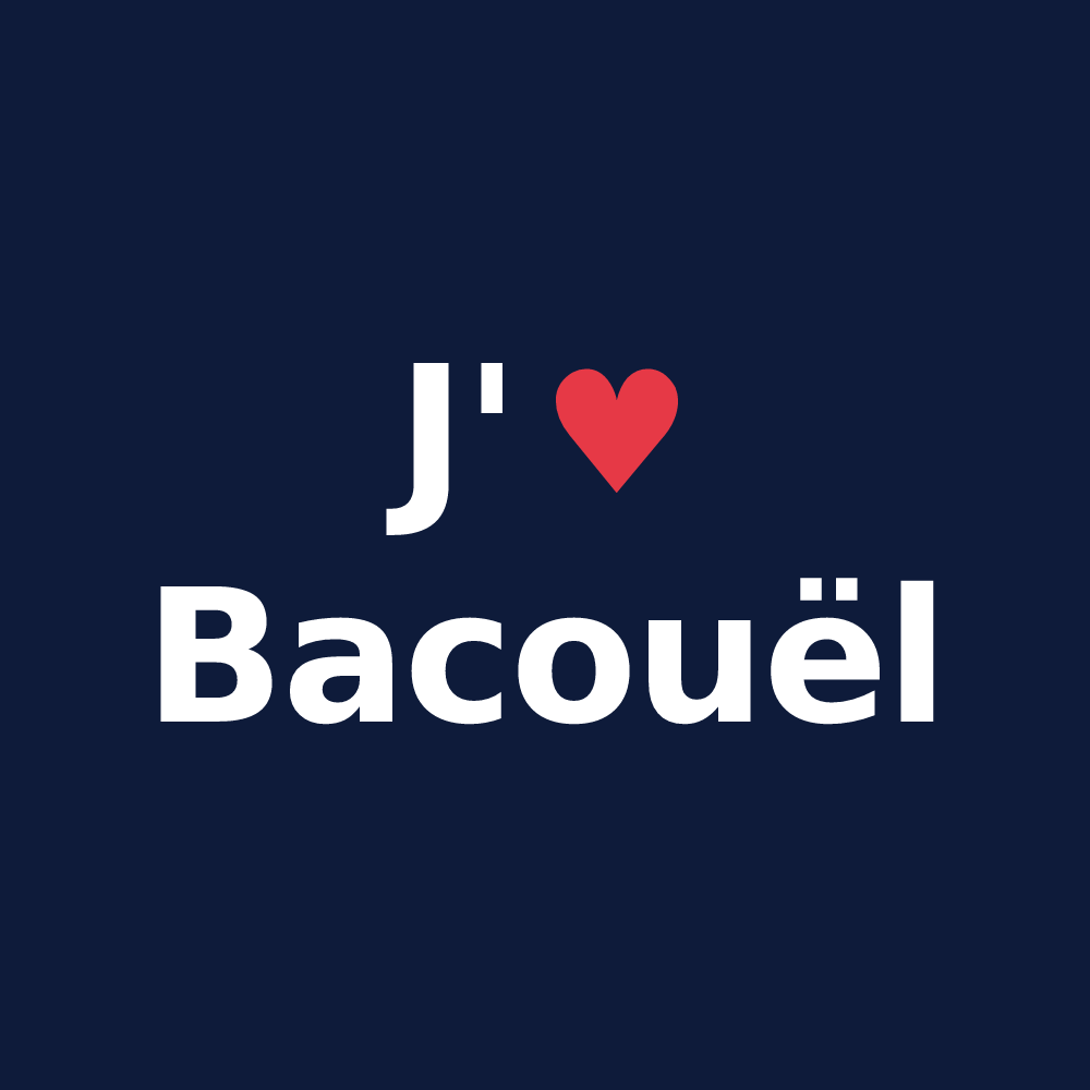 T-shirt personnalisé Bacouël — design J'aime Bacouël