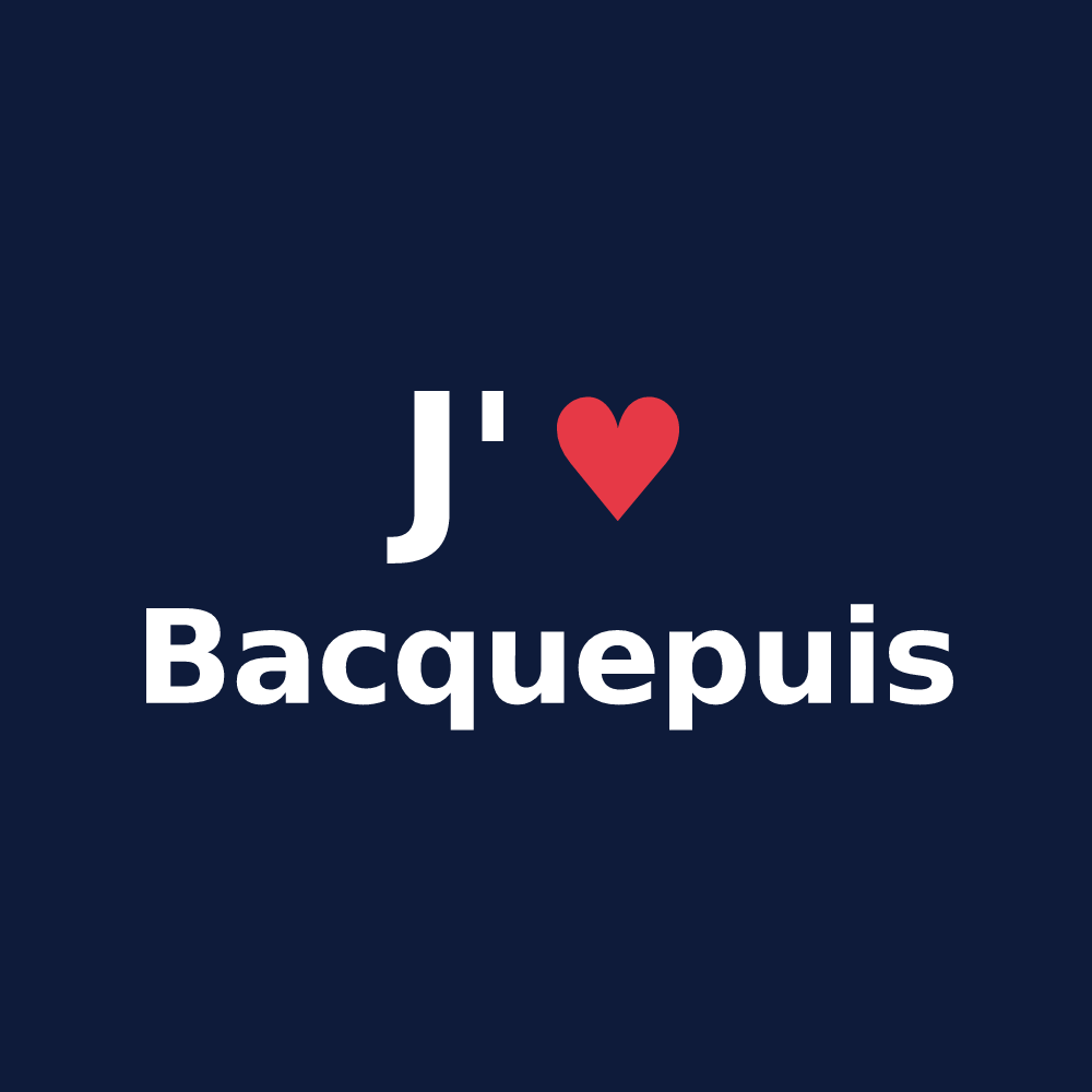 T-shirt personnalisé Bacquepuis — design J'aime Bacquepuis