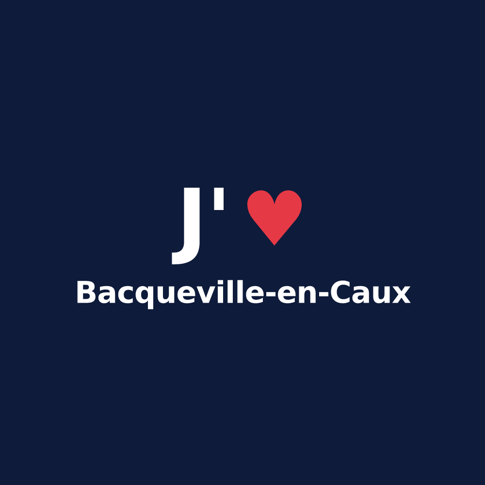T-shirt personnalisé Bacqueville-en-Caux — design J'aime Bacqueville-en-Caux
