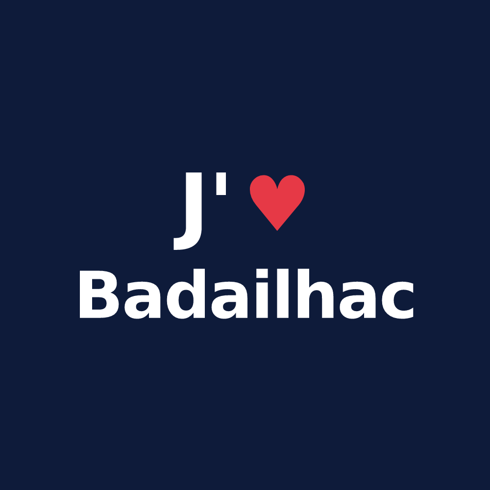 T-shirt personnalisé Badailhac — design J'aime Badailhac