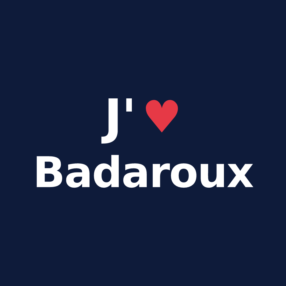 T-shirt personnalisé Badaroux — design J'aime Badaroux