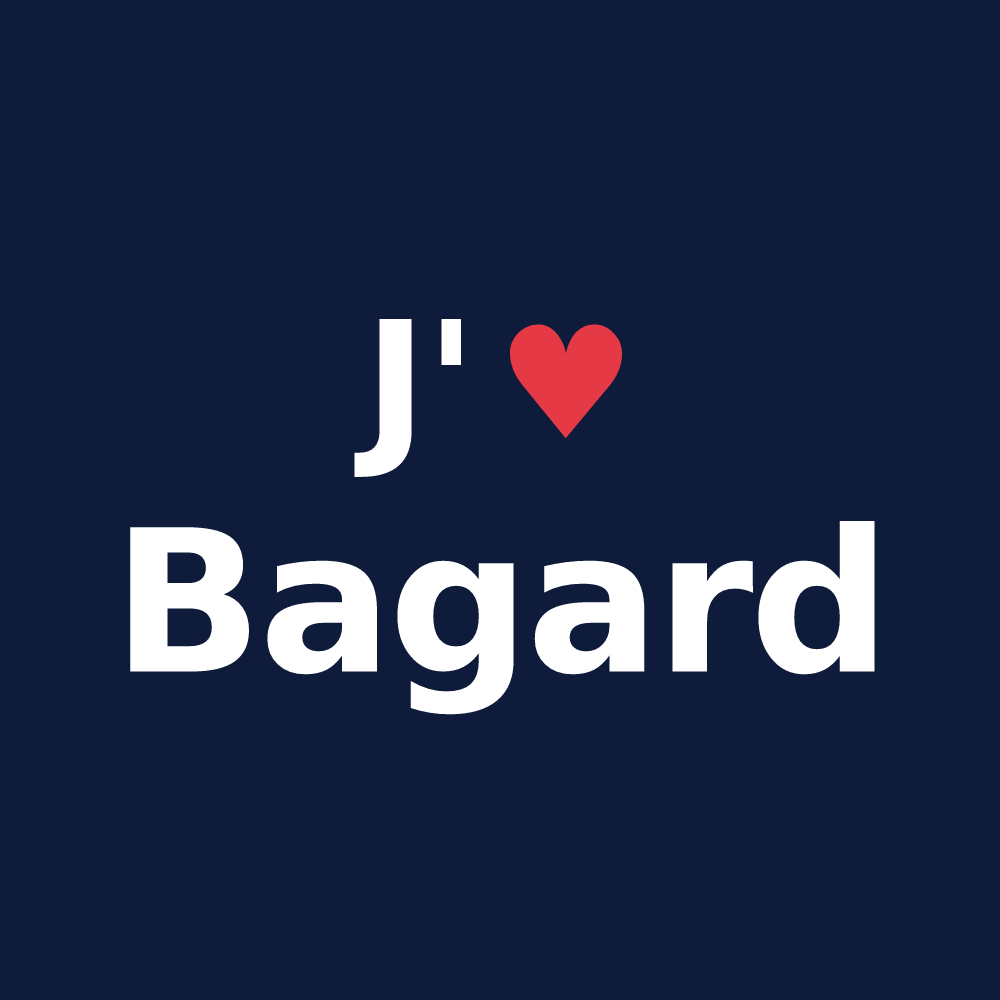 T-shirt personnalisé Bagard — design J'aime Bagard