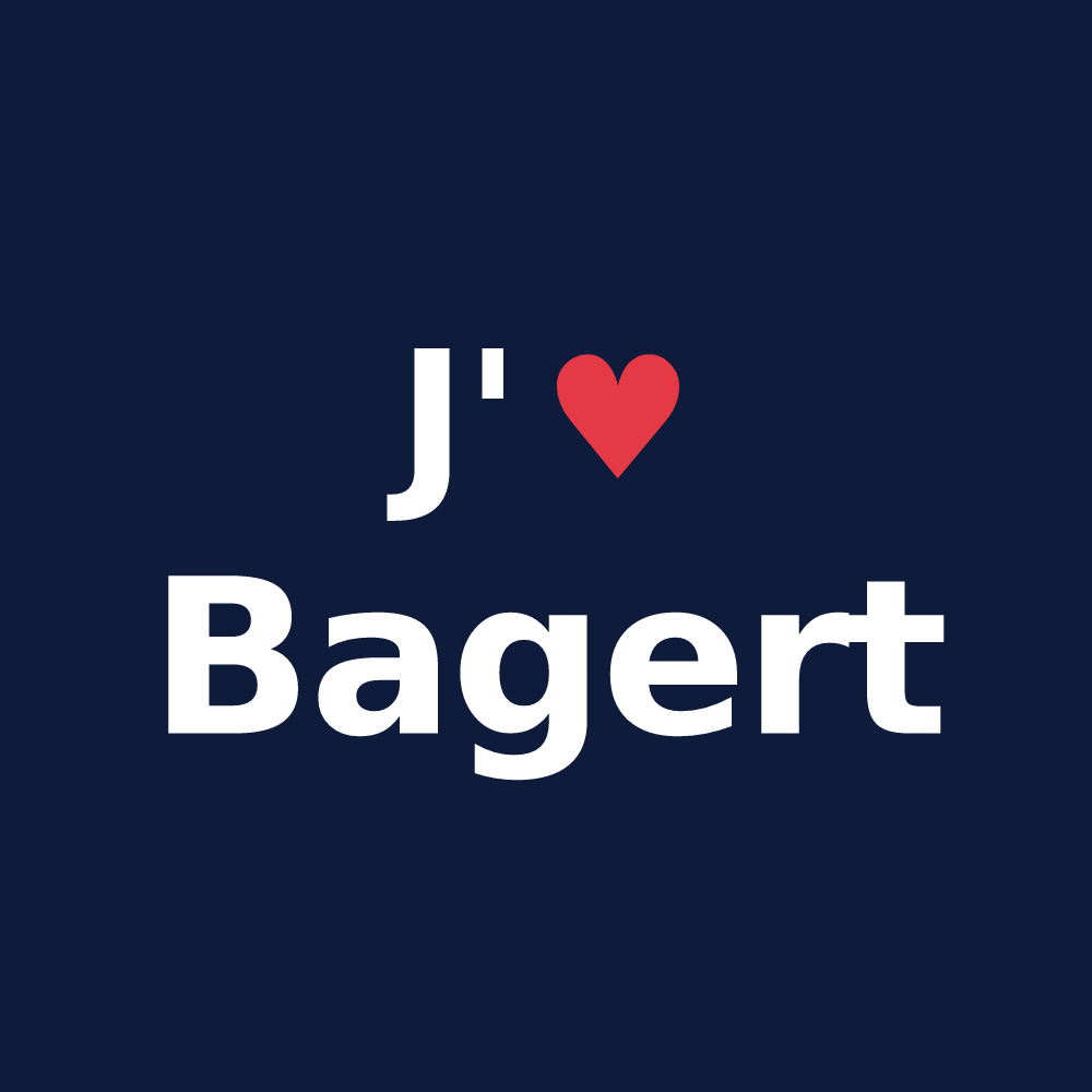 T-shirt personnalisé Bagert — design J'aime Bagert