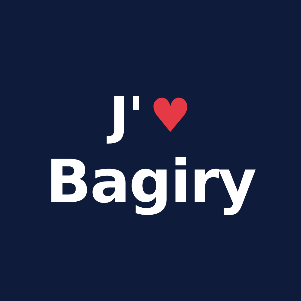 T-shirt personnalisé Bagiry — design J'aime Bagiry