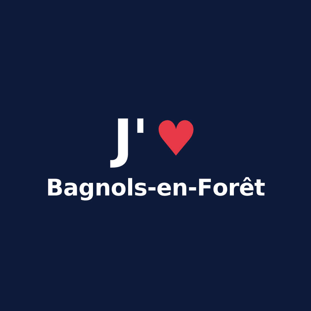 T-shirt personnalisé Bagnols-en-Forêt — design J'aime Bagnols-en-Forêt