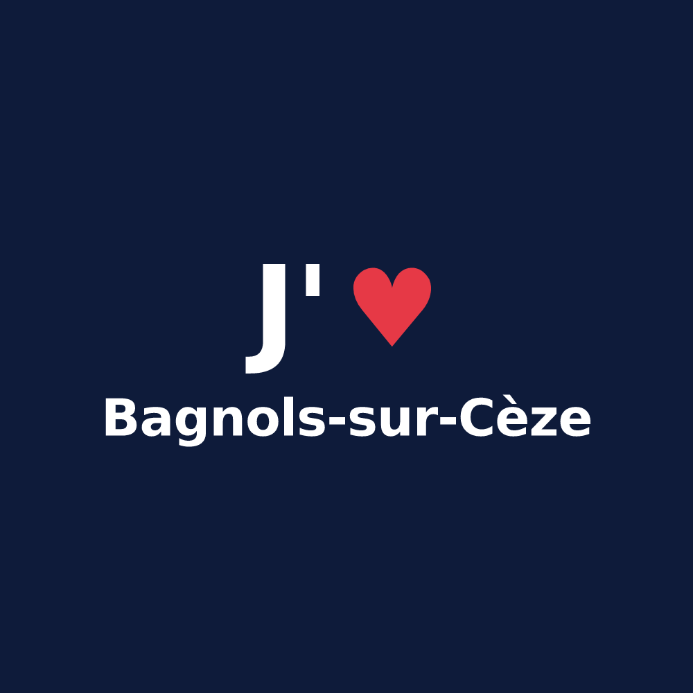 T-shirt personnalisé Bagnols-sur-Cèze — design J'aime Bagnols-sur-Cèze