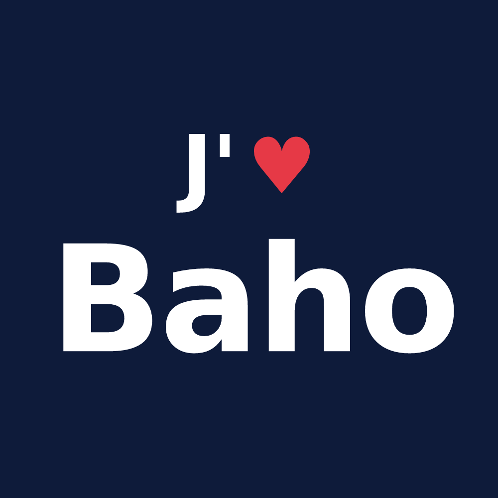 T-shirt personnalisé Baho — design J'aime Baho